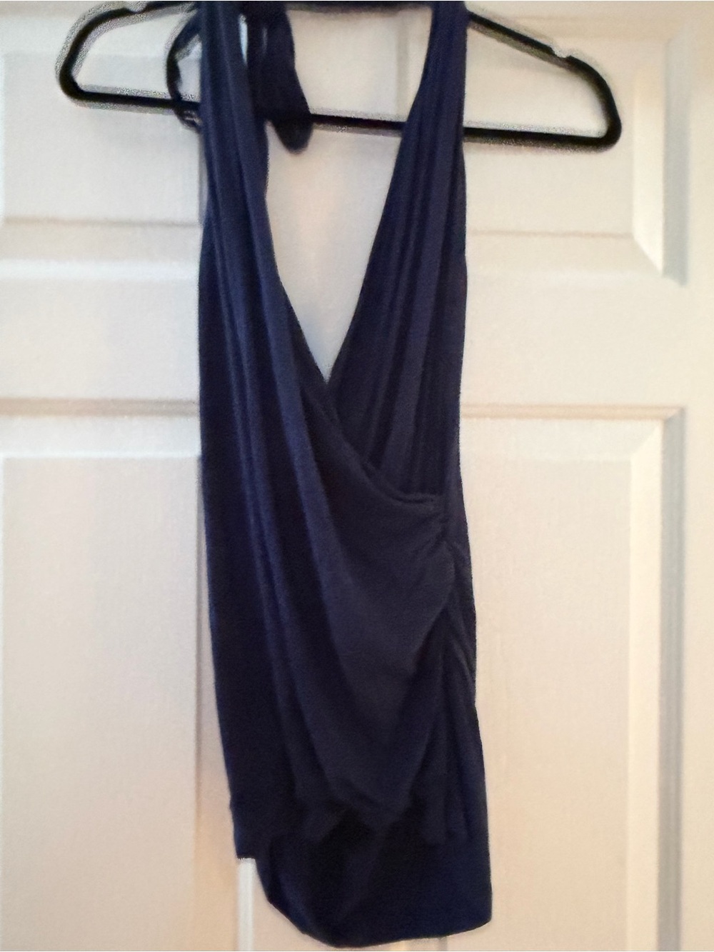 VENUS Navy Draped Halter Tank